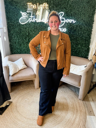 Anniewear Stretch Wide Leg Crop Black Denim