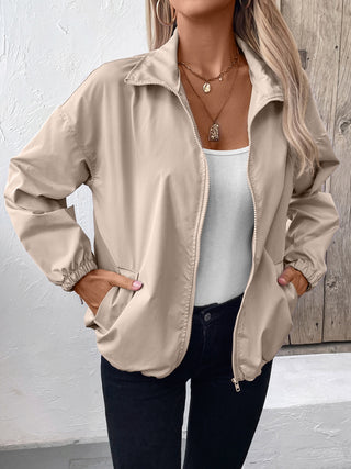 PREORDER Pocketed Zip Up Long Sleeve Jacket 4 colors