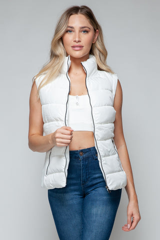 Zip Up Turtleneck Vest with Pockets