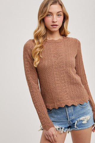 We’re Just Friends Pointelle Sweater