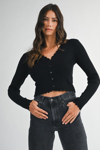 What I Am Scalloped Cardigan