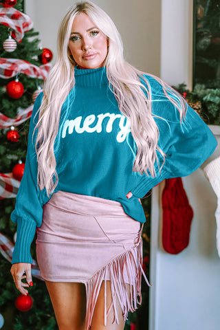 PREORDER Merry Christmas Turtleneck Long Sleeve Sweater