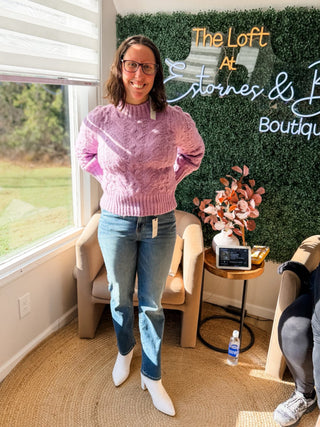 I’m Feeling Alive Lavender Cable Sweater