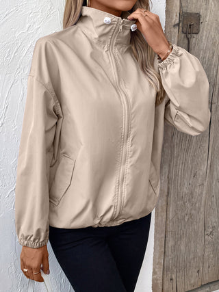 PREORDER Pocketed Zip Up Long Sleeve Jacket 4 colors