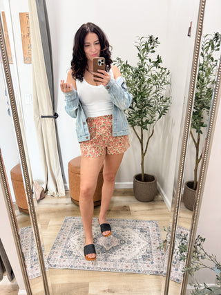 Rose Print Floral Shorts