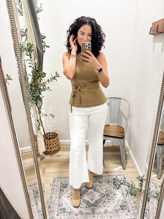 Boat Neck Belted Top