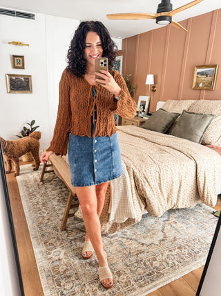 Love For Me Tie Front Cardigan