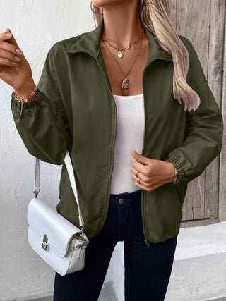 PREORDER Pocketed Zip Up Long Sleeve Jacket 4 colors