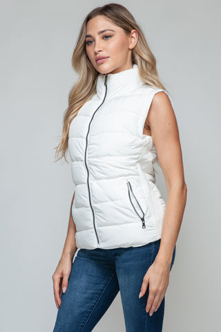 Zip Up Turtleneck Vest with Pockets