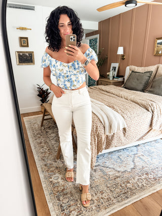 Floral Views Corset Tie Top