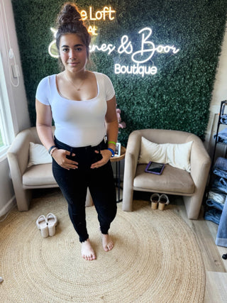 Square Neck Compression Tee with bra shelf 2+ colors