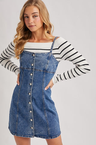 I’m Shining Button Denim Dress