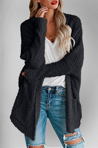 PREORDER Pocketed Open Front Long Sleeve Cardigan 6 Colors