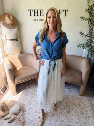I told You So Chambray Top