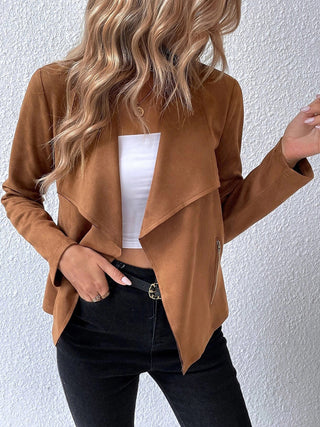 PREORDER Collared Neck Long Sleeve Jacket 4 colors