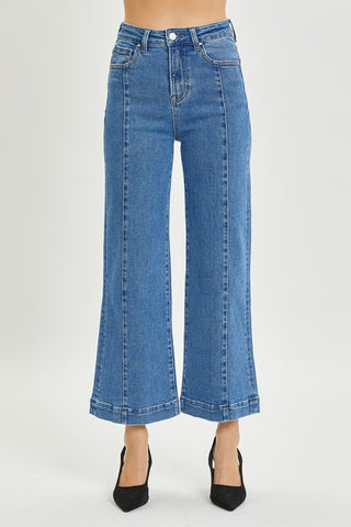 Risen High Rise Wide Leg Jeans