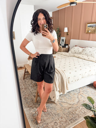 PREORDER High-Waisted Pleated Shorts