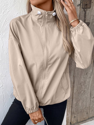 PREORDER Pocketed Zip Up Long Sleeve Jacket 4 colors