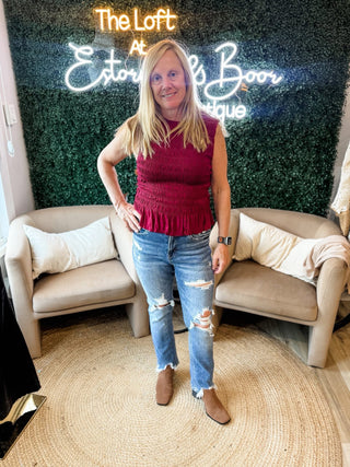 MICA Shelia Denim High Rise Distressed Straight