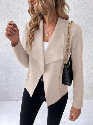 PREORDER Collared Neck Long Sleeve Jacket 4 colors