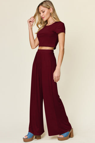 PREORDER Round Neck Top and Pants Set 3 Colors