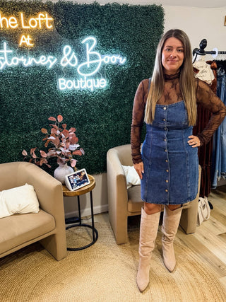 I’m Shining Button Denim Dress