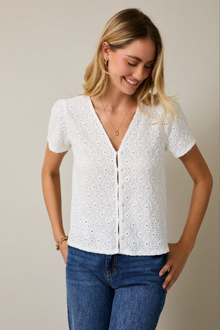 Sweet Mornings Eyelet Top