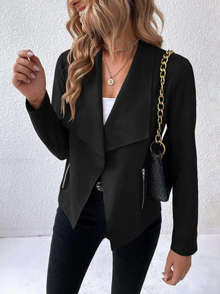 PREORDER Collared Neck Long Sleeve Jacket 4 colors