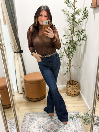 Mesh Mock Neck Overlay Layering Tops 4 Colors