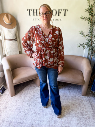 Risen Hollie High Rise Dark Wash Flare