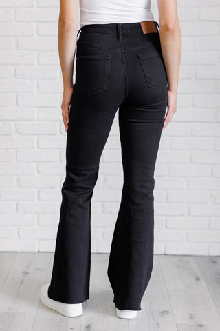 JUDY BLUE Etta High Rise Control Top Flare Jeans in Black