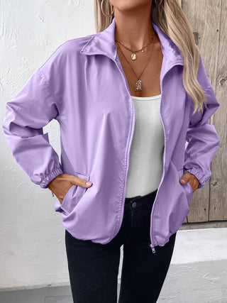 PREORDER Pocketed Zip Up Long Sleeve Jacket 4 colors