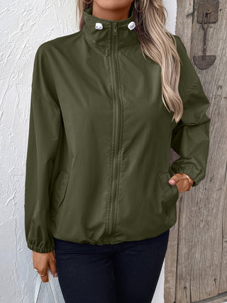 PREORDER Pocketed Zip Up Long Sleeve Jacket 4 colors