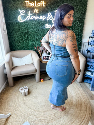 Here For More Denim Dress