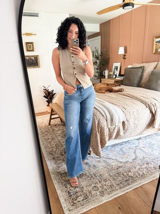 Linen Button Down Vest