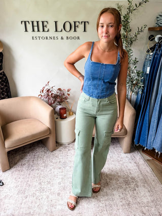 Risen Annie High Rise Cargo Jeans