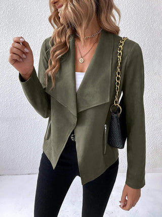 PREORDER Collared Neck Long Sleeve Jacket 4 colors