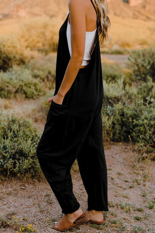 PREORDER  V-Neck Sleeveless Jumpsuit with Pockets 6+ colors