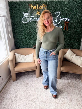 ANNIEWEAR Tie Waist High Rise Wide Leg