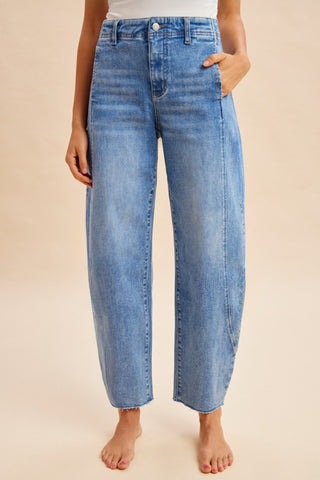 Anniewear COMFY TUMMY CONTROL STRETCH BARREL LEG TAPERED JEANS