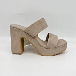 Beach Style Heel Sandals in Taupe