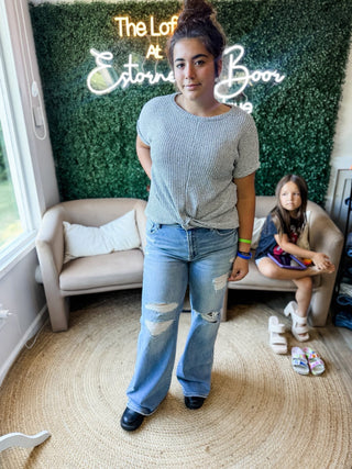 Risen Mia Distressed Wide Leg