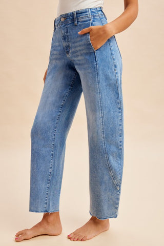 Anniewear COMFY TUMMY CONTROL STRETCH BARREL LEG TAPERED JEANS