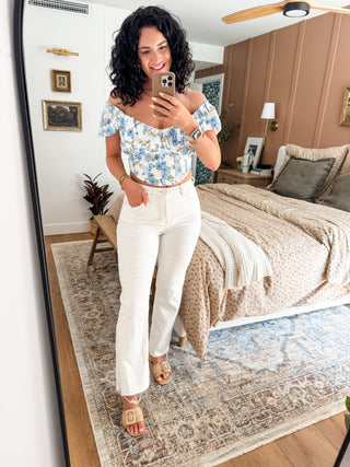 Floral Views Corset Tie Top