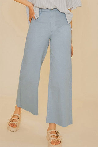 Anniewear Stretch Wide Leg Crop Blue Mist