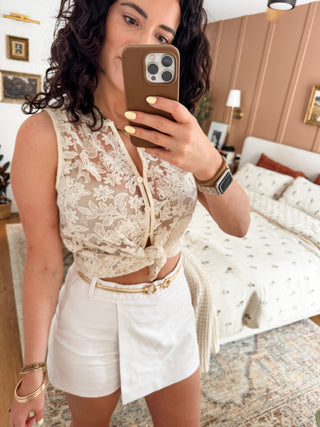 PREORDER Lace Button-Down Tank