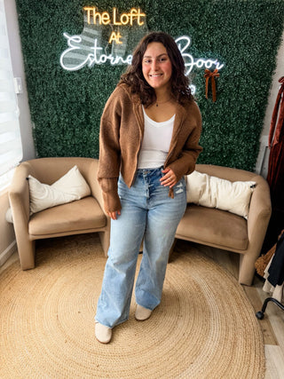 Always In Style Collar Zip Cardigan 2 Colors