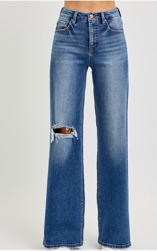 Risen Camila Tummy Control Knee Distress 2 colors