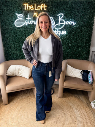 Always In Style Collar Zip Cardigan 2 Colors