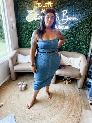 Here For More Denim Dress